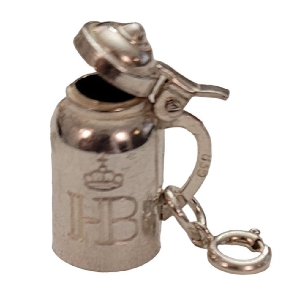 835 Silver Round Spring Clasp HB Hofbräuhaus Articulated Beer Stein Charm E326